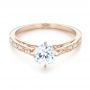 14k Rose Gold 14k Rose Gold Vintage-inspired Diamond Engagement Ring - Flat View -  103294 - Thumbnail
