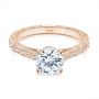 14k Rose Gold 14k Rose Gold Vintage-inspired Diamond Engagement Ring - Flat View -  105367 - Thumbnail