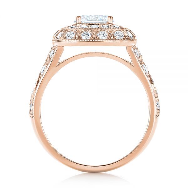 14k Rose Gold 14k Rose Gold Vintage-inspired Diamond Engagement Ring - Front View - 103047