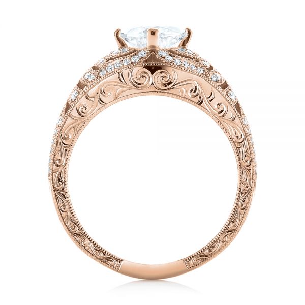 14k Rose Gold 14k Rose Gold Vintage-inspired Diamond Engagement Ring - Front View - 103511