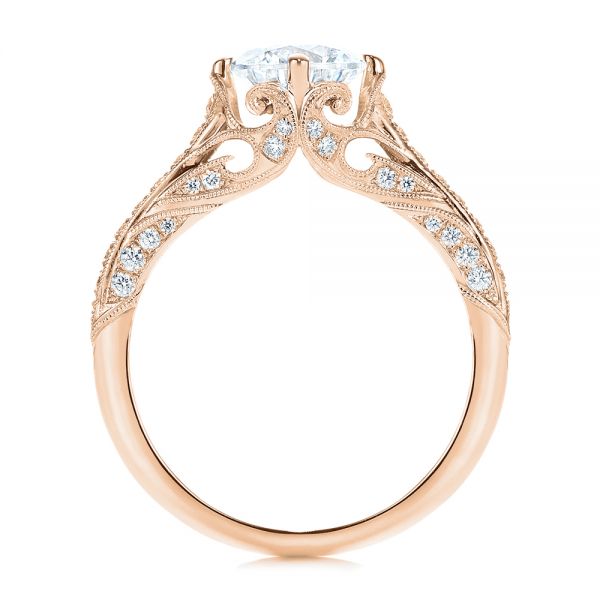 14k Rose Gold 14k Rose Gold Vintage-inspired Diamond Engagement Ring - Front View - 105793