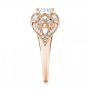 18k Rose Gold 18k Rose Gold Vintage-inspired Diamond Engagement Ring - Side View -  103059 - Thumbnail