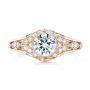 14k Rose Gold 14k Rose Gold Vintage-inspired Diamond Engagement Ring - Top View -  103046 - Thumbnail