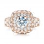 18k Rose Gold 18k Rose Gold Vintage-inspired Diamond Engagement Ring - Top View -  103047 - Thumbnail