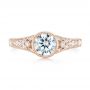 14k Rose Gold 14k Rose Gold Vintage-inspired Diamond Engagement Ring - Top View -  103049 - Thumbnail