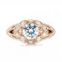 18k Rose Gold 18k Rose Gold Vintage-inspired Diamond Engagement Ring - Top View -  103059 - Thumbnail
