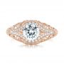 14k Rose Gold 14k Rose Gold Vintage-inspired Diamond Engagement Ring - Top View -  103060 - Thumbnail