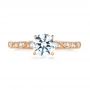 18k Rose Gold Vintage-inspired Diamond Engagement Ring - Top View -  103298 - Thumbnail