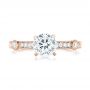 18k Rose Gold 18k Rose Gold Vintage-inspired Diamond Engagement Ring - Top View -  103433 - Thumbnail