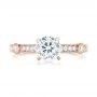14k Rose Gold 14k Rose Gold Vintage-inspired Diamond Engagement Ring - Top View -  103433 - Thumbnail