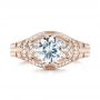 18k Rose Gold 18k Rose Gold Vintage-inspired Diamond Engagement Ring - Top View -  103511 - Thumbnail