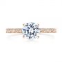 14k Rose Gold 14k Rose Gold Vintage-inspired Diamond Engagement Ring - Top View -  105367 - Thumbnail