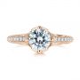 18k Rose Gold 18k Rose Gold Vintage-inspired Diamond Engagement Ring - Top View -  105793 - Thumbnail