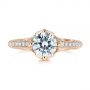 14k Rose Gold 14k Rose Gold Vintage-inspired Diamond Engagement Ring - Top View -  105793 - Thumbnail