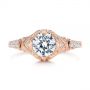 14k Rose Gold 14k Rose Gold Vintage-inspired Diamond Engagement Ring - Top View -  105801 - Thumbnail
