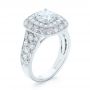 18k White Gold Vintage-inspired Diamond Engagement Ring - Three-Quarter View -  103047 - Thumbnail