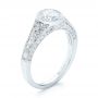 18k White Gold Vintage-inspired Diamond Engagement Ring - Three-Quarter View -  103049 - Thumbnail
