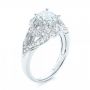18k White Gold Vintage-inspired Diamond Engagement Ring - Three-Quarter View -  103059 - Thumbnail