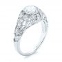 18k White Gold Vintage-inspired Diamond Engagement Ring - Three-Quarter View -  103062 - Thumbnail