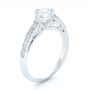 14k White Gold 14k White Gold Vintage-inspired Diamond Engagement Ring - Three-Quarter View -  103294 - Thumbnail