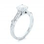 18k White Gold 18k White Gold Vintage-inspired Diamond Engagement Ring - Three-Quarter View -  103433 - Thumbnail
