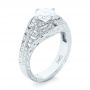 14k White Gold Vintage-inspired Diamond Engagement Ring - Three-Quarter View -  103511 - Thumbnail