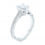 18k White Gold 18k White Gold Vintage-inspired Diamond Engagement Ring - Three-Quarter View -  105367 - Thumbnail