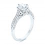 18k White Gold 18k White Gold Vintage-inspired Diamond Engagement Ring - Three-Quarter View -  105793 - Thumbnail