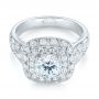 18k White Gold Vintage-inspired Diamond Engagement Ring - Flat View -  103047 - Thumbnail