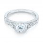 18k White Gold Vintage-inspired Diamond Engagement Ring - Flat View -  103049 - Thumbnail