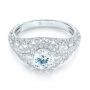 18k White Gold Vintage-inspired Diamond Engagement Ring - Flat View -  103060 - Thumbnail