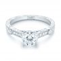 18k White Gold 18k White Gold Vintage-inspired Diamond Engagement Ring - Flat View -  103433 - Thumbnail