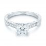 14k White Gold Vintage-inspired Diamond Engagement Ring - Flat View -  103433 - Thumbnail