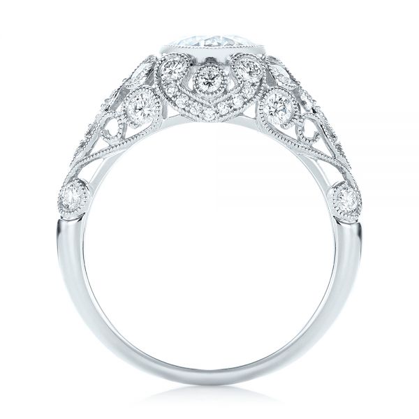  Platinum Platinum Vintage-inspired Diamond Engagement Ring - Front View -  103062