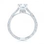 14k White Gold Vintage-inspired Diamond Engagement Ring - Front View -  105367 - Thumbnail