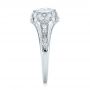 18k White Gold Vintage-inspired Diamond Engagement Ring - Side View -  103046 - Thumbnail
