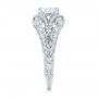 18k White Gold Vintage-inspired Diamond Engagement Ring - Side View -  103060 - Thumbnail