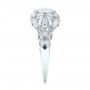 18k White Gold Vintage-inspired Diamond Engagement Ring - Side View -  103062 - Thumbnail