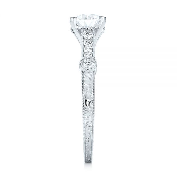  Platinum Platinum Vintage-inspired Diamond Engagement Ring - Side View -  103433