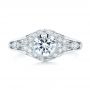 18k White Gold Vintage-inspired Diamond Engagement Ring - Top View -  103046 - Thumbnail