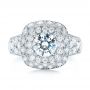 18k White Gold Vintage-inspired Diamond Engagement Ring - Top View -  103047 - Thumbnail