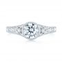 18k White Gold Vintage-inspired Diamond Engagement Ring - Top View -  103049 - Thumbnail