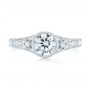 18k White Gold Vintage-inspired Diamond Engagement Ring - Top View -  103049 - Thumbnail