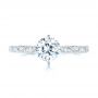 18k White Gold 18k White Gold Vintage-inspired Diamond Engagement Ring - Top View -  103294 - Thumbnail