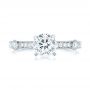 14k White Gold Vintage-inspired Diamond Engagement Ring - Top View -  103433 - Thumbnail