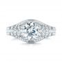 14k White Gold Vintage-inspired Diamond Engagement Ring - Top View -  103511 - Thumbnail