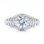 14k White Gold Vintage-inspired Diamond Engagement Ring - Top View -  103511 - Thumbnail