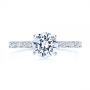 14k White Gold Vintage-inspired Diamond Engagement Ring - Top View -  105367 - Thumbnail