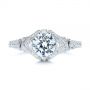 18k White Gold 18k White Gold Vintage-inspired Diamond Engagement Ring - Top View -  105801 - Thumbnail