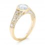 18k Yellow Gold 18k Yellow Gold Vintage-inspired Diamond Engagement Ring - Three-Quarter View -  103049 - Thumbnail